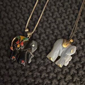 Colorful Elephant Pendant Necklaces